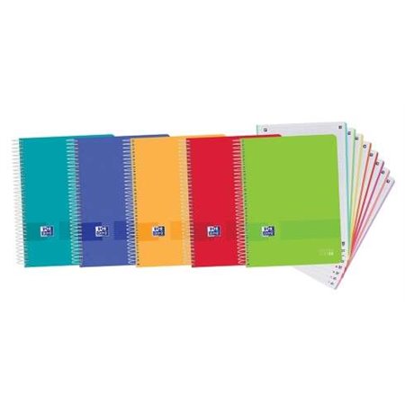 Oxford Europeanbook 8 Live & Go - Pacote com 5 Cadernos Espirais Formato A4+ Quadriculado 5x5mm - 160 Folhas Microperfuradas com