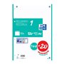 Papel para recarga Oxford School A4, 120 folhas, quadriculado 5x5mm - 4 furos - faixa na cor menta gelo