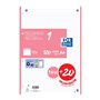 Papel para recarga Oxford School A4, 120 folhas, quadriculado 5x5mm - 4 furos - faixa rosa