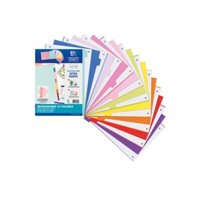 Divisórias Oxford Strongline A4 - 10 Posições - Cores Sortidas - 4 Furos - Plástico Opaco - 500 Microns