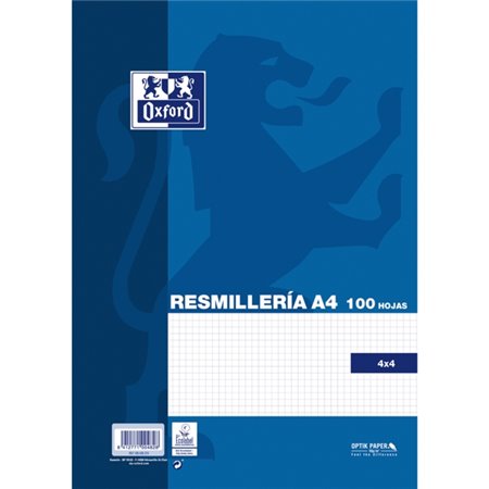 Pacote Clássico Escolar Oxford com 100 Folhas A4 Quadriculadas 4x4 - 100430215
