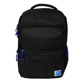 Mochila escolar Oxford B-Ready - Alças de ombro acolchoadas e ajustáveis - Tamanho 42x30x15cm - Preta