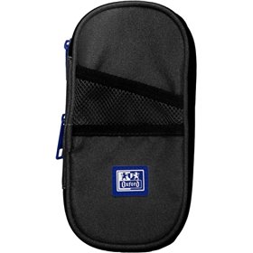 Estojo expansível Oxford B-Max - 1 compartimento grande - 2 bolsos externos - Feito de material reciclado - Preto
