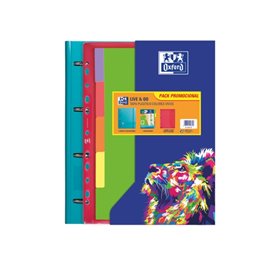 Pasta Oxford Live & Go Europeanbinder A4+ com Refil Quadriculado 5x5 + Divisórias + Envelope com Vários Furos - Ideal para Organ