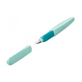 Caneta-tinteiro Pelikan Twist - Ponta média - Uso ambidestro - Seção triangular transversal - Inclui 2 cartuchos de tinta - Cor 