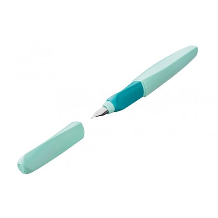 Caneta-tinteiro Pelikan Twist - Ponta média - Uso ambidestro - Seção triangular transversal - Inclui 2 cartuchos de tinta - Cor 
