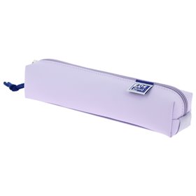 Estojo quadrado pequeno Oxford Live & Go - Material acolchoado - Elástico para prender ao caderno - Malva