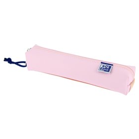 Estojo Oxford Live & Go Pequeno Quadrado - Material Acolchoado - Elástico para Prender ao Caderno - Rosa