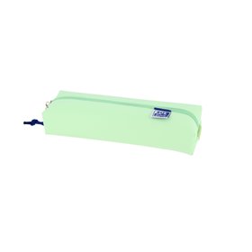 Estojo retangular médio Oxford Live & Go - Material acolchoado - Elástico para prender ao caderno - Verde