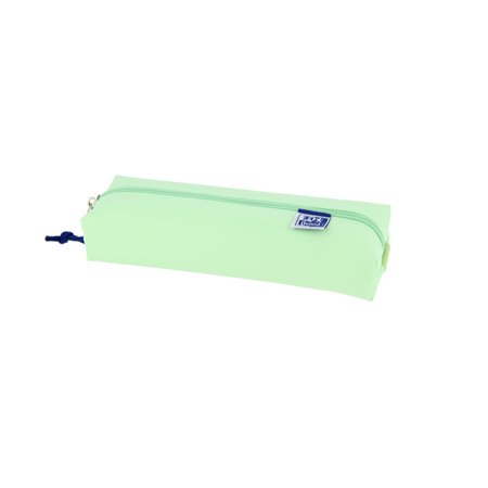 Estojo retangular médio Oxford Live & Go - Material acolchoado - Elástico para prender ao caderno - Verde