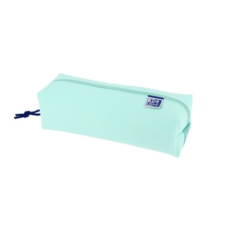 Estojo quadrado grande Oxford Live & Go - Material acolchoado - Elástico para prender ao caderno - Azul