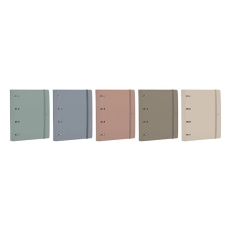 Pasta Oxford Europeanbinder Forest com argolas - Formato A4+ - Fecho elástico - Inclui folhas de reposição com quadriculado 5x5m