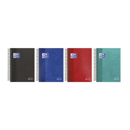 Agenda Escolar Oxford com Espiral - Espanhol - Capa Dura - Formato Octavo - Uma Página por Dia - Acabamento Brilhante - Cores So