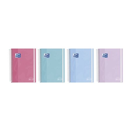 Agenda Escolar Oxford Touch com Espiral - Espanhol - Capa Dura - Formato Octavo - Visão Semanal - Cores Sortidas
