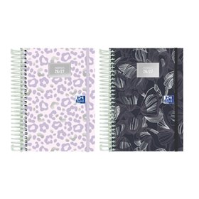 Agenda Escolar Oxford Dream Tech com Espiral - Espanhol - Capa Dura - Formato Octavo - Um Dia por Página - Cores Sortidas