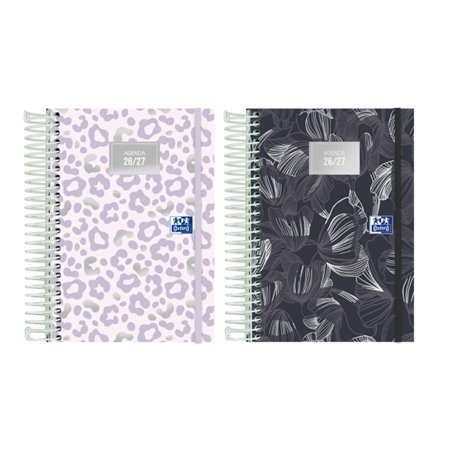 Agenda Escolar Oxford Dream Tech com Espiral - Espanhol - Capa Dura - Formato Octavo - Um Dia por Página - Cores Sortidas