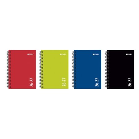 Agenda Escolar Enri com Espiral - Espanhol - Capa Extra Dura - Formato de Um Quarto de Página - Visão Semanal - Acabamento Brilh
