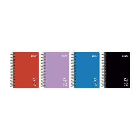Agenda Escolar Enri com Espiral - Espanhol - Capa Plástica - Formato Octavo - Um Dia por Página - Cores Sortidas