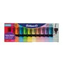 Conjunto de 12 marcadores Pelikan Textmarker 490 em tons pastel e fluorescentes neon - à base de água - base organizadora de mes