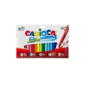 Carioca Pacote Jumbo com 18 Marcadores - Ponta de 6mm - Super Laváveis - Cores Sortidas