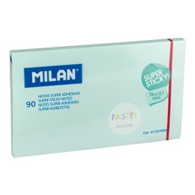 Pacote Milan com 90 blocos de notas superadesivas - 76x127mm - Azul Pastel