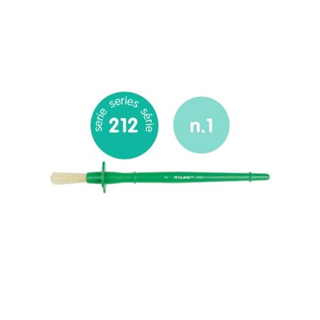 Pincel Milan 212 para cola e têmpera nº 1 - Cerdas naturais - Cor verde