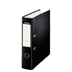 Pasta de Arquivos Esselte com Alavanca - Formato Fólio - Lombada de 75mm - Capacidade para 500 Folhas - Preta