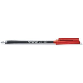 Caneta Esferográfica Staedtler Stick 430 com Tampa - Ponta de 0,35 mm - Tinta Permanente - Cor Vermelha