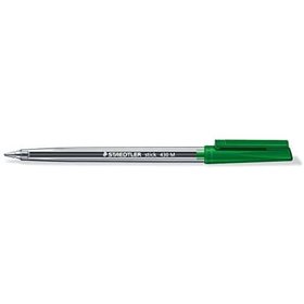 Caneta Esferográfica Staedtler Stick 430 com Tampa - Ponta de 0,35 mm - Tinta Permanente - Cor Verde
