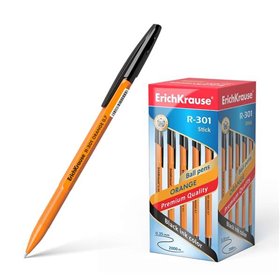 Caneta esferográfica Erichkrause R-301 laranja - Ponta de 0,7 mm - Espessura da linha de 0,35 mm - Tampa ventilada - Corpo laran