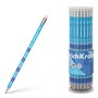 Lápis de grafite Erichkrause 2x2 HB com borracha - Madeira selecionada - Decorado com tabuadas - Fácil de apontar - Azul
