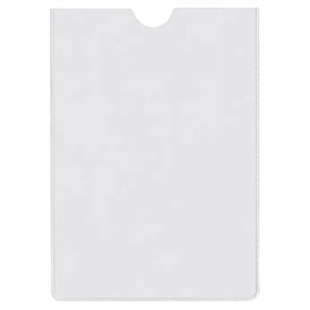 Pacote com 100 porta-crachás Esselte, tamanho 78x114mm, 75Q, 140 mícrons - PVC transparente com acabamento liso.