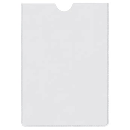 Pacote com 100 porta-crachás Esselte, tamanho 78x114mm, 75Q, 140 mícrons - PVC transparente com acabamento liso.