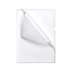 Caixa com 100 pastas de arquivo Esselte com fecho de encaixe - Formato fólio - PVC flexível - 110 mícrons de espessura - Transpa