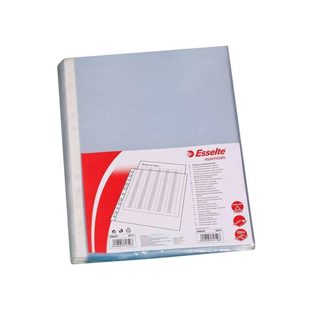 Pacote com 100 capas para documentos Esselte com múltiplos furos - Formato A4 - 16 furos - 80 mícrons - Textura casca de laranja