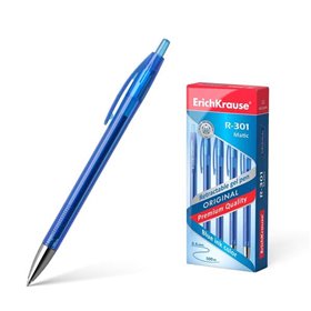 Caneta Gel Automática Erichkrause R-301 Original Gel Matic - Tinta Gel de Secagem Rápida - Corpo Transparente com Empunhadura Er