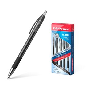 Caneta Gel Automática Erichkrause R-301 Original Gel Matic&Grip - Tinta Gel de Secagem Rápida - Corpo Transparente com Empunhadu