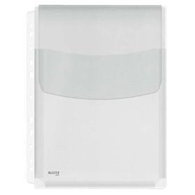 Pacote com 5 capas sanfonadas Leitz tamanho A4 com vários furos e aba - Capacidade para 200 folhas - Fabricadas em PVC de 170 mí