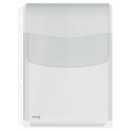 Pacote com 5 capas sanfonadas Leitz tamanho A4 com vários furos e aba - Capacidade para 200 folhas - Fabricadas em PVC de 170 mí