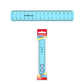 Régua Erichkrause Pastel 15cm - Perfeita para uso escolar ou no escritório - Cor azul pastel