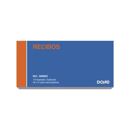 Bloco de Recibos Dohe - Formato Paisagem - 50x2 Folhas Autocopiativas - Duplicado