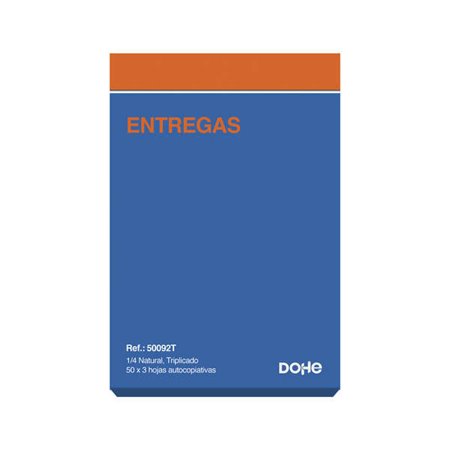 Bloco de Notas de Entrega Dohe - Formato Quarto Natural - 50x3 Folhas Autocopiativas - Triplicado