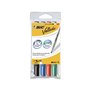 Marcadores para quadro branco Bic Velleda 1741, pacote com 4 unidades - Ponta média - Espessura da linha de 1,4 mm - Apagamento 
