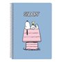 Caderno espiral Safta Snoopy - Tamanho 1/4 - 80 folhas de papel 80gsm - Quadriculado 4x4mm - Capa dura com acabamento brilhante 