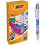 Caneta Esferográfica Retrátil Bic Decors Hydro - Ponta Média de 1,0 mm - Tinta à Base de Óleo - 4 Cores