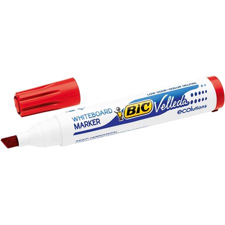 Marcadores para quadro branco Bic Velleda 1751 ECOlutions - Ponta chanfrada - Espessura da linha entre 3 mm e 5,5 mm - Tinta à b