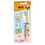 Kit Bic Decorações Kawaii com 4 cores, incluindo 1 caneta esferográfica retrátil pastel + 1 marcador de texto pastel com grip (c