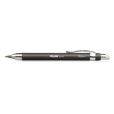 Lapiseira profissional Milan com apontador - Grafite de 5,2 mm - Alta qualidade - Design e funcionalidade - Preta