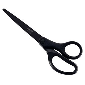 Tesoura Leitz de aço inoxidável de alta qualidade, 18 cm - Revestimento de titânio - Antiaderente - Cabo ergonômico - Preta