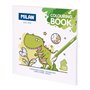 Livro de colorir Milan Dino Land com microperfurações - Tema Dinossauros - 20 ilustrações detalhadas